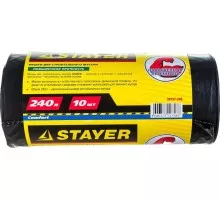 Мешок строительный STAYER Comfort мешки для мусора особопрочные, черные, 240л, 10шт 39157-240