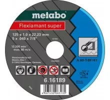 Отрезной круг по металлу METABO 125x1,0x22,23 мм прямой А60Т Flexiamant S 616189000