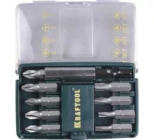 Набор бит KRAFTOOL двухсторонние в пласт. держателе, cr-v, 9 пред. 26060-H10