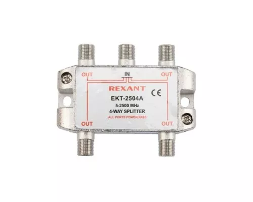 Делитель REXANT 05-6203 ТВх4 под F-разъем, 5-2500МГц СПУТНИК Делитель REXANT 05-6203 ТВх4 под F-разъем, 5-2500МГц СПУТНИК