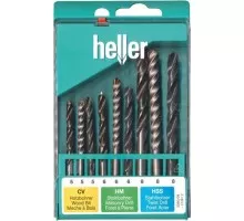 Набор сверл универсальных HELLER комбинированный 5 дерево,6 бетон, 8 металл (9 пр.) TD17741