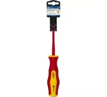 Отвертка диэлектрическая шлицевая Кобальт 646-430 ultra grip sl 2,5х75 мм cr-v, двухкомпонентная рук