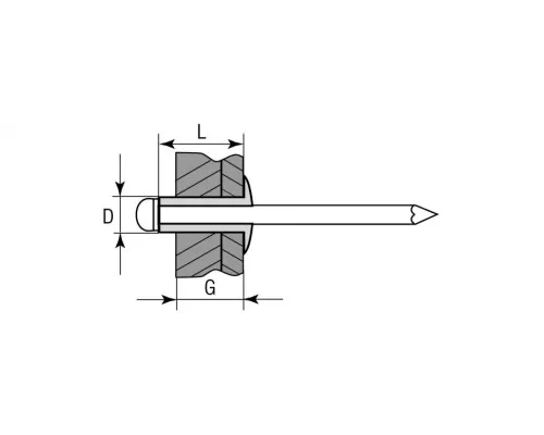 Заклепка алюминиевая KRAFTOOL 2,4 х  8 (уп.1000 шт.) [311701-24-08]