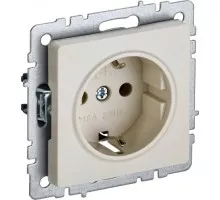 Розетка IEK BRITE РС14-1-0 16а защ. шторки беж. BR-R14-16-K10