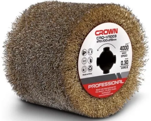 Щетка для щеточной шлифмашины Crown CAQ-V11003 стальная Щетка для щеточной шлифмашины Crown CAQ-V11003 стальная