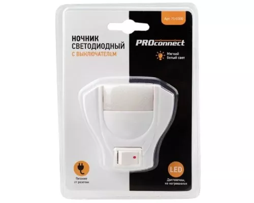 Ночник светодиодный Proconnect 75-0300 с выключателем 220В YL-292D Ночник светодиодный Proconnect 75-0300 с выключателем 220В YL-292D