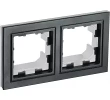 Рамка IEK BRITE РУ-2 2-м ip44 черная BR-M22-44-K02