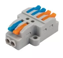Клемма REXANT СМК 2x2 проходная разветвительная 2 полюса, с монтажной пл 07-5235-05