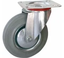 Колесная опора промышленная LONGWAY SC 80f поворотная, серая резина, D-200 мм 01210590