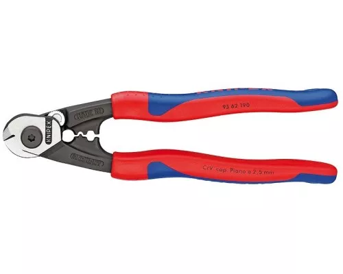 Тросорез KNIPEX KN-9562190TBK компактный, 190 мм, обжим гильз на боуденовские тр Тросорез KNIPEX KN-9562190TBK компактный, 190 мм, обжим гильз на боуденовские тр