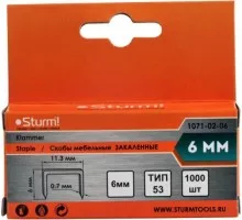 Скоба Sturm 1071-02-06 1000шт., оцинкованные, закаленные