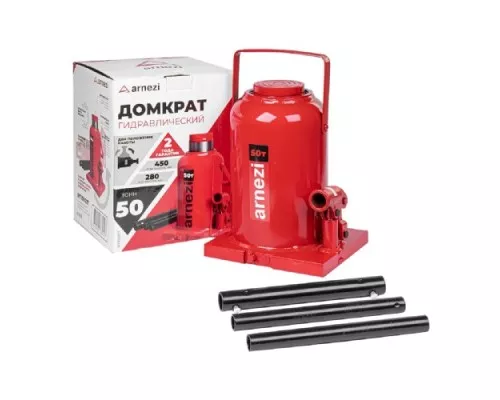 Домкрат бутылочный ARNEZI R7100217 гидравлический 50т 260-450мм Домкрат бутылочный ARNEZI R7100217 гидравлический 50т 260-450мм