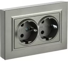 Розетка IEK BRITE РСш12-3 16а 2-м защ. шторки шампань BR-R24-16-K37-F