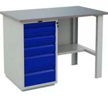 Верстак слесарный однотумбовый ПРАКТИК Profi (№202) WT120.WD5/F1.000