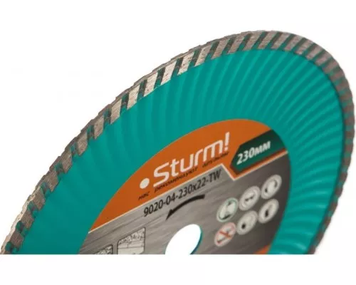 Алмазный диск универсальный STURM 9020-04-230x22-TW turbo wave 230мм Алмазный диск универсальный STURM 9020-04-230x22-TW turbo wave 230мм