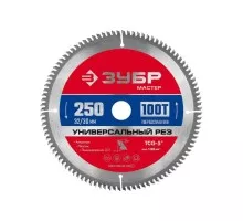 Пильный диск по алюминию ЗУБР Универсальный рез 250x32/30мм 100т 36916-250-32-100_z01