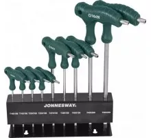 Набор ключей TORX JONNESWAY H10MT09S с рукояткой с центрированным штифтом Т10-Т50 048069