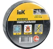 Изолента IEK ПВХ 0.13х15мм (рул. 10м) черн. UIZ-13-10-10M-K02