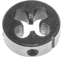 Плашка ЗУБР круглая ручная м10x1.25мм, сталь 9хс 4-28022-10-1.25