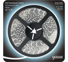 Лента светодиодная GAUSS LED 5050/60-smd 14.4w 12v dc холодный белый (блистер 5 312000314