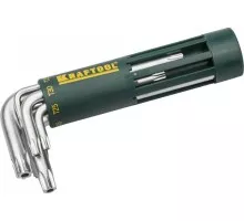 Набор ключей TORX KRAFTOOL Cr-Mo ключи имбусовые короткие, сталь, держатель-рукоятк 27433-1_z01