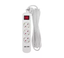 Удлинитель REXANT 13-4017 STANDARD 3 гнезда, 5м, 3х1,0мм², с/з, с выкл
