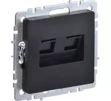 Розетка компьютерная IEK BRITE РК10-2-БрЧ двойная RJ45 кат.5E черная BR-K20-1-K02