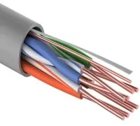 Кабель REXANT U/UTP, CAT 5e, PVC 4x2x0,50мм, 24AWG внутренний, серый, 25м 01-0043-25