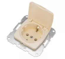 Розетка Kranz DEA-P DEA 1-ая с/з с крышкой с/у 16а мех. беж KR-78-0243