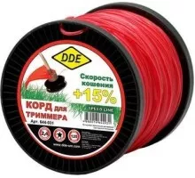 Леска триммерная DDE Speed line (2,4 ммх120 м; звезда; красная) 644-931