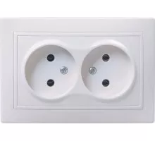 Розетка IEK Кварта 2-м сп 10а ip20 без заземл. ERK23-K01-10-DM