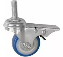 Колесная опора мебельная  SCtvb 25 поворотная, PVC (синее), болт 10 мм, D-50 мм 01230670