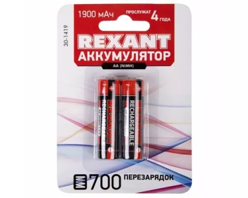 Аккумулятор REXANT 30-1419 Ni-MH AA/HR6, 1,2B, 1900мAч, 2 шт