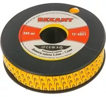 Маркер REXANT EC-2, 12-6061 на кабель, ø 3,6...7,4 мм, цифры 0-9, комплект 10  12-6061