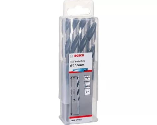 Сверло по металлу BOSCH HSS PointTeQ 10.5 мм 5шт [2608577273]