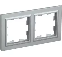 Рамка IEK BRITE РУ-2 2-м алюм. BR-M22-K47