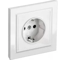 Розетка IEK BRITE РСР14-1-0 16а защ. шторки бел. BR-R14-16-K01-F