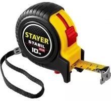 Рулетка STAYER STABIL 10м / 25мм профессиональная в ударостойком обрезин 34131-10_z02