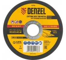 Отрезной круг по металлу DENZEL  115х1,0х22,2 мм, wa60tbf 73752