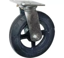 Колесная опора большегрузная LONGWAY SCd 55 поворотная, литая резина, D-125 мм 01120360