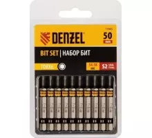 Набор бит Denzel TORX 6х50 сталь s2, шестигранный профиль, 10 шт. 11665
