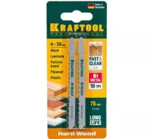 Пилки по дереву KRAFTOOL T101BF чистый рез, шаг 2,5мм, 75мм, 2 шт. 159507-2,5