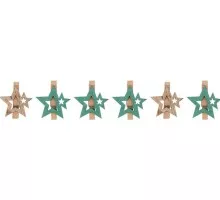 Деревянные прищепки Neon-Night Звездочки бирюзовые 16x4,5x1,3 cм (6 шт.) 504-033