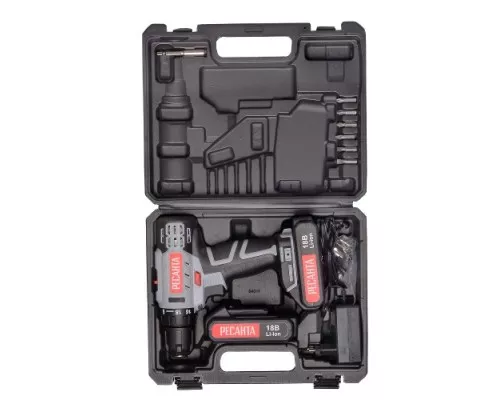 Дрель-шуруповерт аккумуляторная Ресанта ДА-18-2ЛК-У 75/14/6