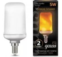 Лампа светодиодная GAUSS T65 t65 5w 20-80lm 1500k e14 flame led 157401105