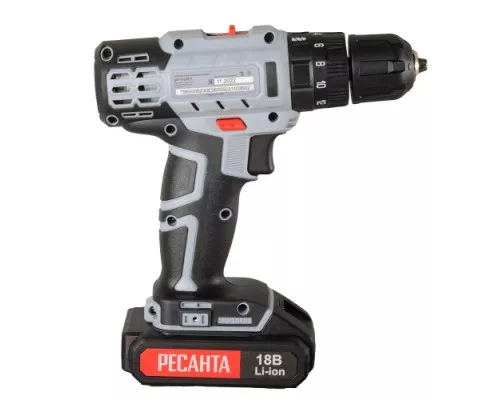 Дрель-шуруповерт аккумуляторная Ресанта ДА-18-2ЛК-У 75/14/6