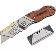 Нож складной WORKPRO WP211014 со сменными лезвиями