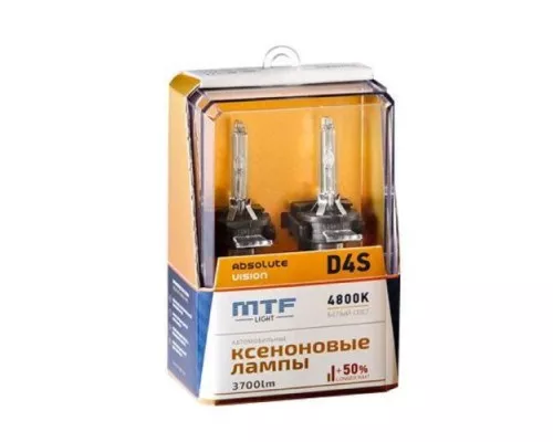 Лампа ксеноновая MTF LIGHT D4S, ABSOLUTE VISION +50%, 3800lm, 4800K, 35W, 42V AVBD4S Лампа ксеноновая MTF LIGHT D4S, ABSOLUTE VISION +50%, 3800lm, 4800K, 35W, 42V AVBD4S