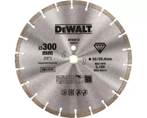 Алмазный диск универсальный DeWALT 300 х 25.4 мм DT40212-QZ Алмазный диск универсальный DeWALT 300 х 25.4 мм DT40212-QZ