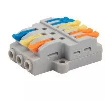 Клемма REXANT СМК 3x2 проходная разветвительная 3 полюса, с монтажной пл 07-5233-05